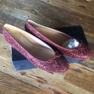 Burgundy Sparkle Flats